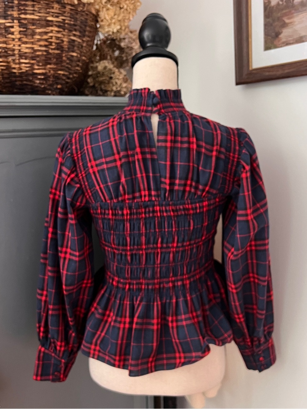 Hunter Bell Loren Top-Navy/Red Plaid - Picture 3 of 3